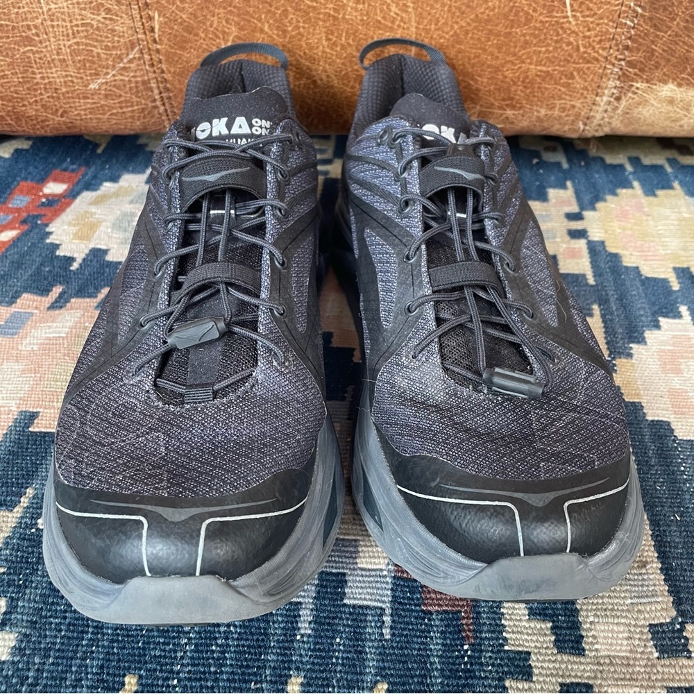 Hoka OneOne Huaka Origins Triple Black Sneaker Mens 12 - Picture 4 of 10